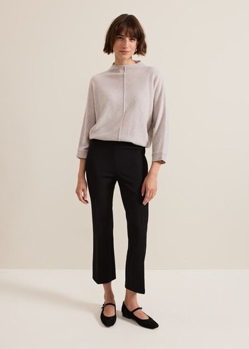 Phase Eight Carly Crop Twill Trousers Black Australia | ZW1935647